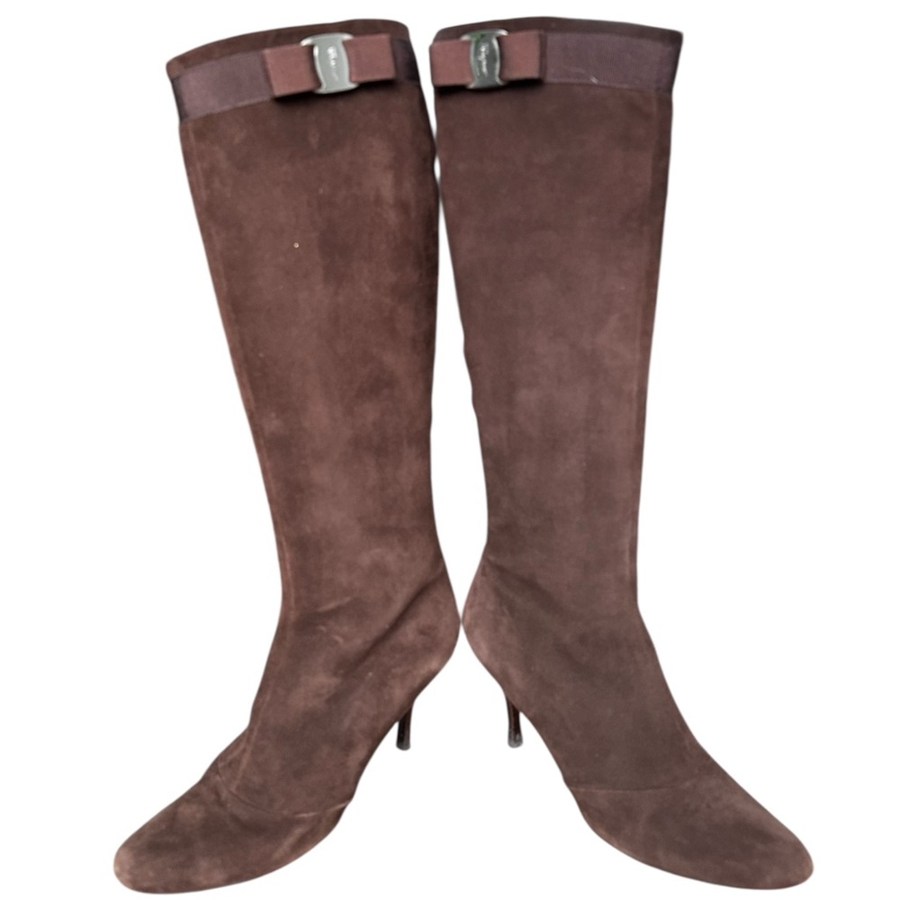 Salvatore Ferragamo Vera Bow Boots, 8
